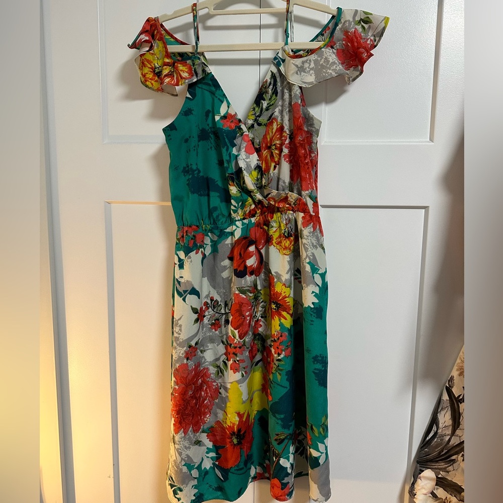 Knee length floral MM couture dress